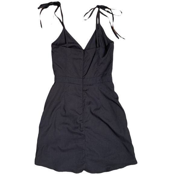 Runaway Mini Dress Tie Sleeves Textured Wrap Front Women's Size Extra Small - Picture 6 of 10